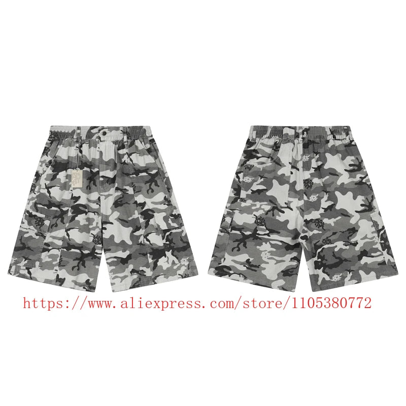High Street Trendy Men's Mertre Denim Shorts Summer Loose Versatile Straight Leg Heavy Fabric Pants Stock