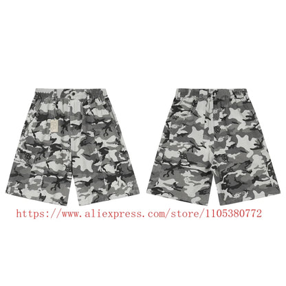 High Street Trendy Men's Mertre Denim Shorts Summer Loose Versatile Straight Leg Heavy Fabric Pants Stock