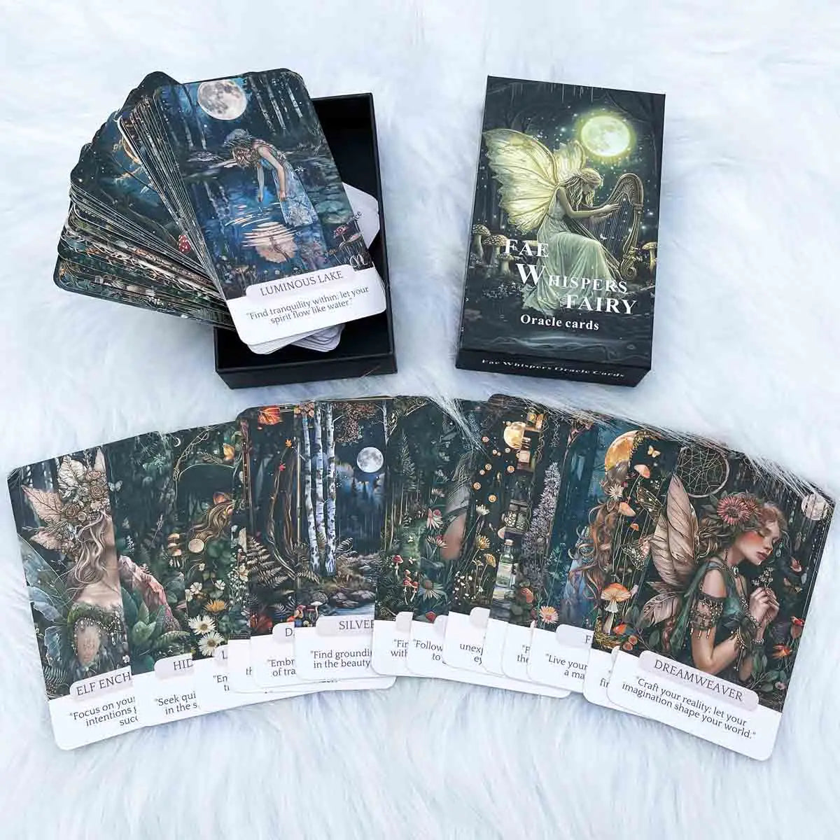 Fae Whispers Fairy Oracle Cards Set, 54 Tarot Cards Enhance Your Mystical Journey Games