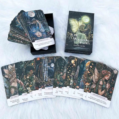 Fae Whispers Fairy Oracle Cards Set, 54 Tarot Cards Enhance Your Mystical Journey Games