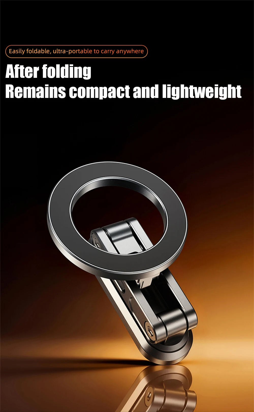 Metal Magnetic Universal Car Phone Holder Foldable Phone Stand Mount GPS Support Fit All phone USE For Gym Outdoor Selfie Office