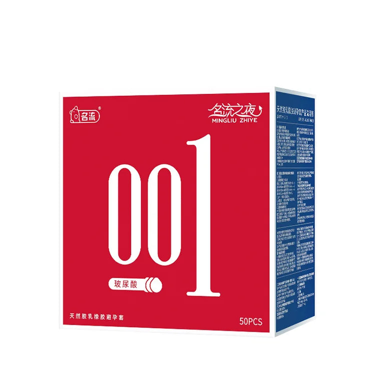 Hyaluronic Acid Condoms 52mm 100/50pcs Men Couples Glossy Ultra Thin Penis Sleeves Sex Toys Safer Condoms Sexshop Products