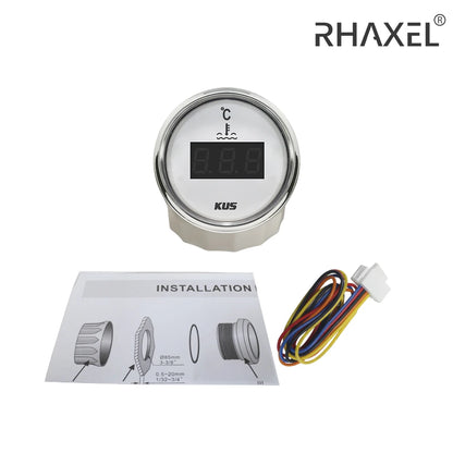 KUS Water Temp Temperature Gauge Meter Indicator 40-120℃ with Backlight 12V/24V 52MM(2") for Car Truck Sailboat