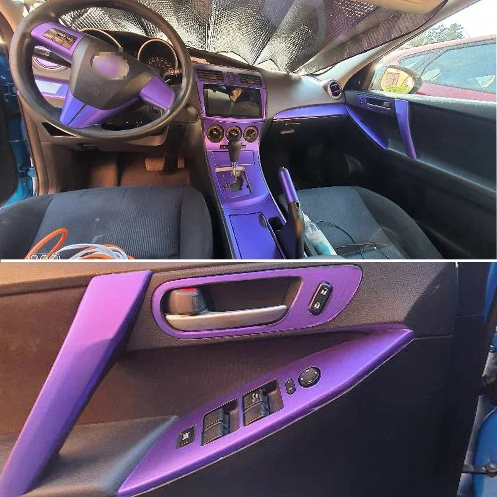 For Mazda 3 2010-2015 Interior Central Control Panel Door Handle Carbon Fiber Stickers Decals Car styling Accessorie