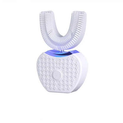 U-shaped electric toothbrush with ultrasonic oral cleaner, featuring soft bristles and an adult whitening tool