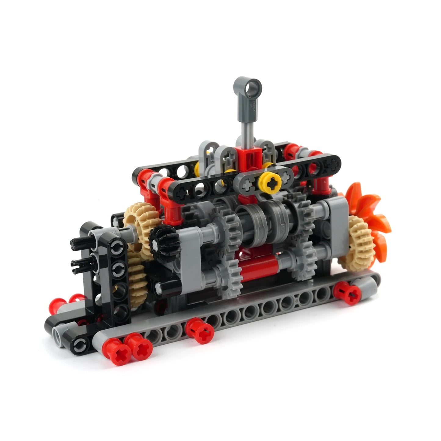 MOC 6-speed Gearbox Differential Gears Technology Building Blocks Parts Compatible Transmission Engineering DIY Bricks Toys