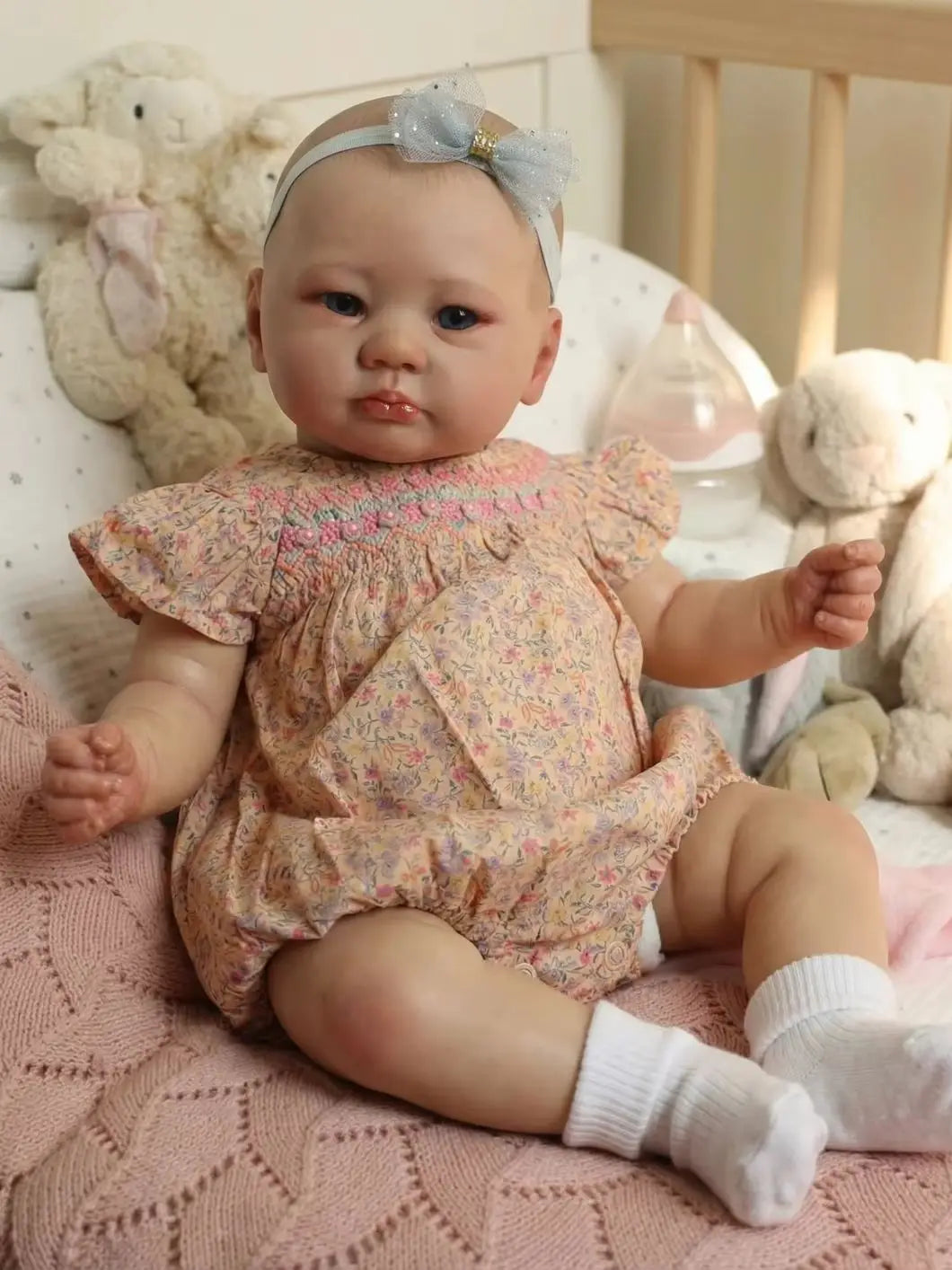 NPK 19inch Lali Newborn Baby Reborn Doll - Soft Touch Lifelike Cuddly 3D Skin Multiple Layers Painting Soft Body
