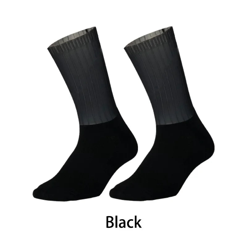 Cycling Slip Anti Silicone Summer Whiteline Aero Socks Socks Men Bicycle Sport Running Pure Color Bike Socks Calcetines Socks