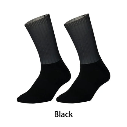Cycling Slip Anti Silicone Summer Whiteline Aero Socks Socks Men Bicycle Sport Running Pure Color Bike Socks Calcetines Socks