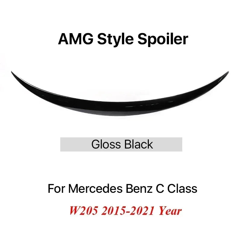 Boot Rear Carbon Fiber Trunk Spoiler for Mercedes Benz C Class Sedan W205 Deflector C63s AMG PSM Style Gloss Black 2015-2021