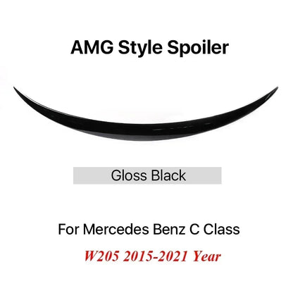 Boot Rear Carbon Fiber Trunk Spoiler for Mercedes Benz C Class Sedan W205 Deflector C63s AMG PSM Style Gloss Black 2015-2021