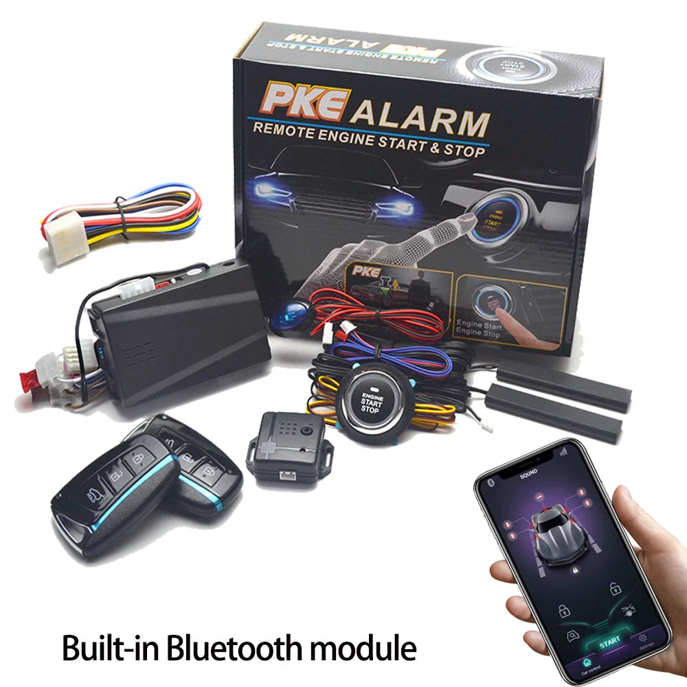 Remote Starter and Car Alarm Smart App Remote Start Stop System for Cars Engine Push Start System with Auto Ignition Button