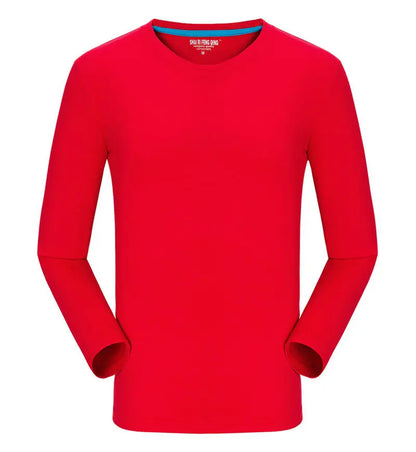 Custom logo cotton t-shirt Spring/autumn men T-shirt home men's long sleeved O-neck solid color casual T-shirts USA size XS-2XL