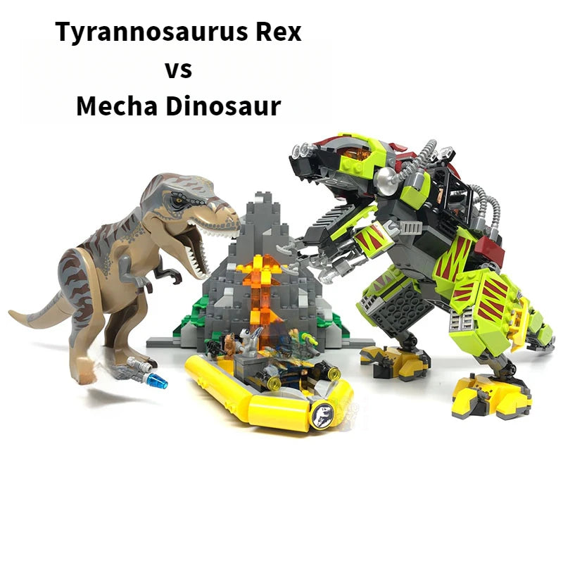 2026NEW Dinosaur World Series 75938 Tyrannosaurus Rex vs. Mecha Dinosaur Little Velociraptor Great Escape Children's Toy Gift