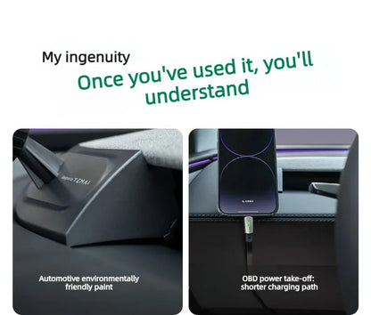 TEMAI A-Pillar Traceless Magnetic Floating Mount for Tesla Model 3 Highland Model Y/YL Juniper, Stylish Phone Mount