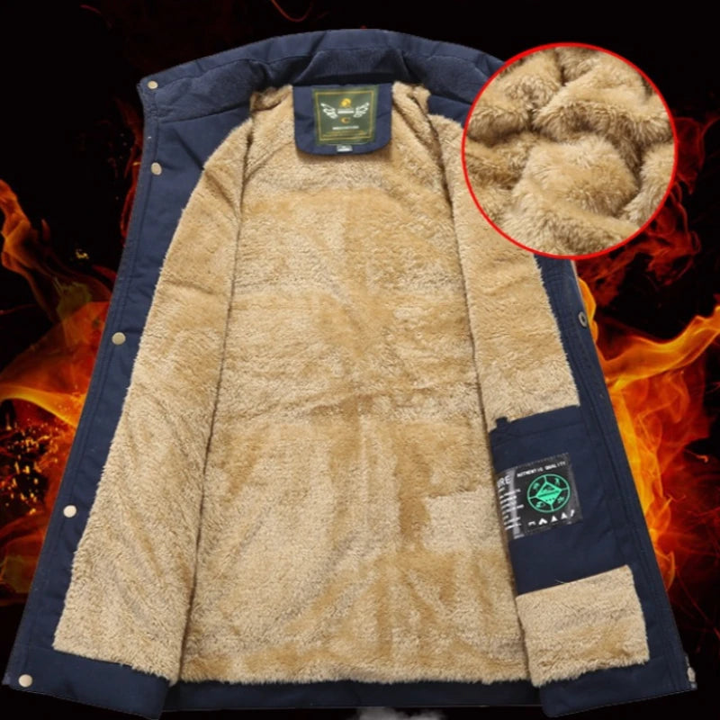 Plus Size 8XL Male Fleece Lined Waistcoat Thick Warm Cargo Vests Men Brand Clothing Winter Vest Jackets Fur Mens Sleeveless Coat