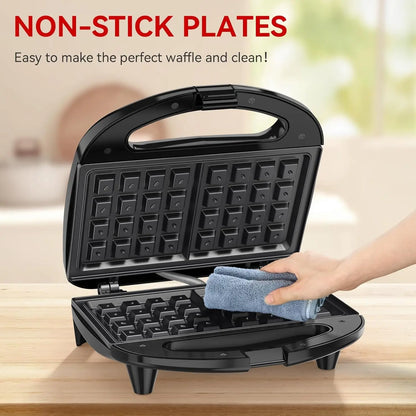 Waffle Maker, 2 Slice Non-Stick Waffle Iron, Belgian Waffle Machine with Indicator Lights, PFOA Free, Perfect for Breakfast and Snacks, 750W