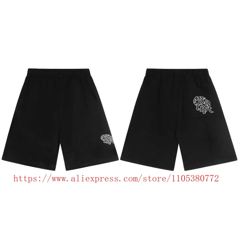 High Street Trendy Men's Mertre Denim Shorts Summer Loose Versatile Straight Leg Heavy Fabric Pants Stock