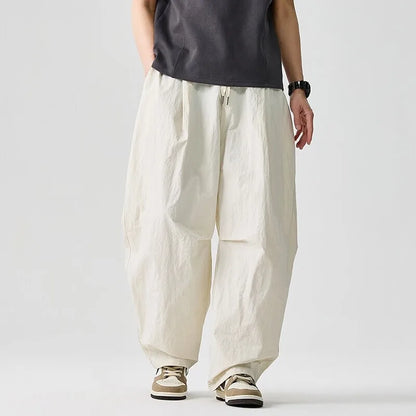 Wide Leg Pants Men and Women 2026 New Light Thin Solid Casual Harun Pants Elastic Waist Loose Oversize Fashion Trendy Streetwear