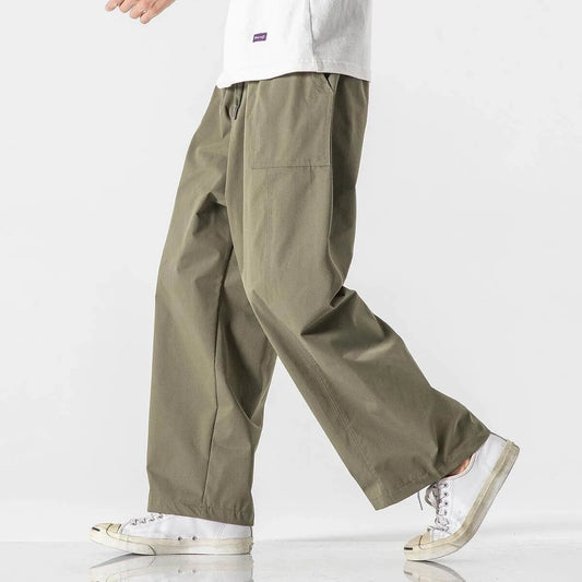 light Thin Straight Leg Pants Summer Solid Casual Oversize Harun Pants Men Loose Fashion Cargo Trousers Streetwear Plus Size 5XL