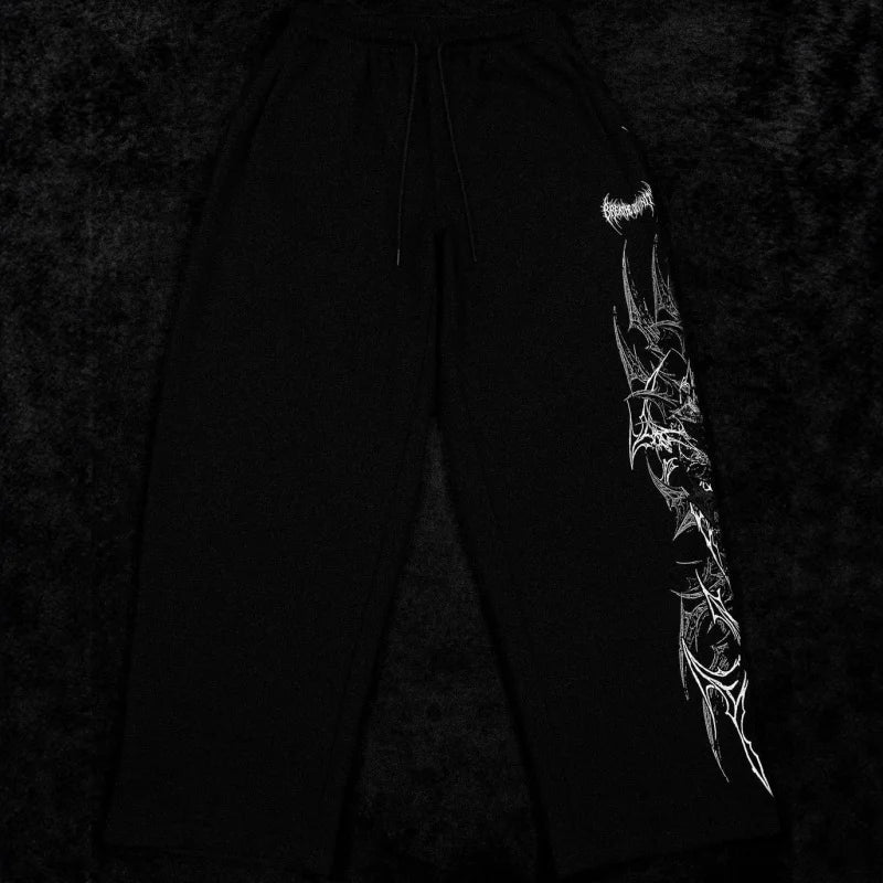 Men'S Plus Size Trendy Printed Fitness Pants，American-Style Jogging Pants，Fitness Printed Casual Straight-Leg Pants