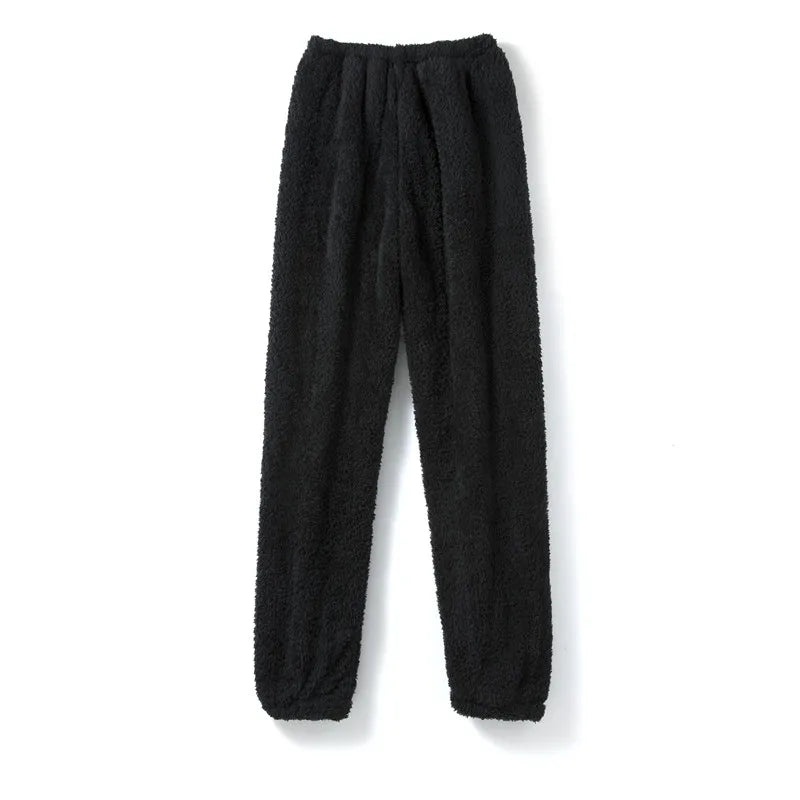 Thick Coral Fleece Pajama Pants Men's Loose Fit Home Leisure Trousers Warm Comfortable plus Size Home Pants Winter Sleepwear
