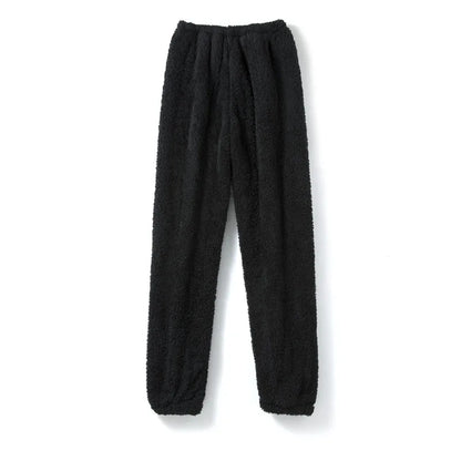 Thick Coral Fleece Pajama Pants Men's Loose Fit Home Leisure Trousers Warm Comfortable plus Size Home Pants Winter Sleepwear