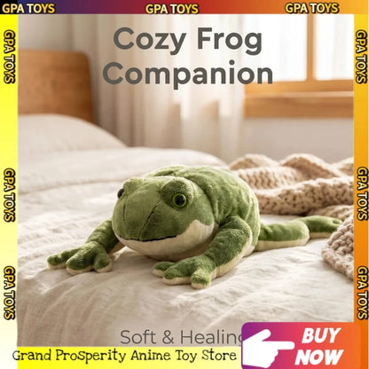 Cute Character Doll Realistic Lying Frog Plush Fluffy Toy Soft Short Plush Stuffed Animal Pillow Bedroom Home Decor Pillow Gifts