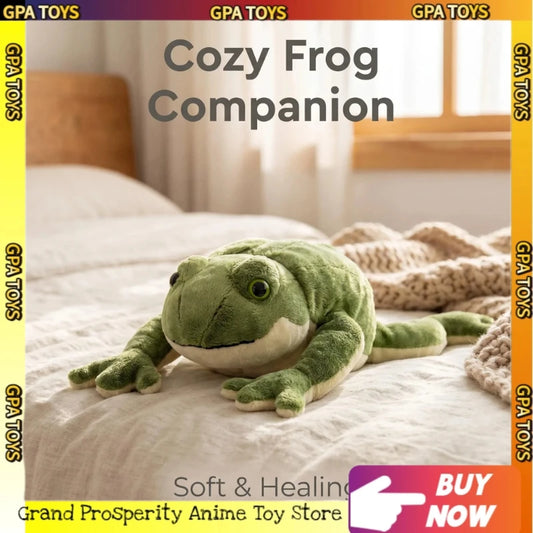 Cute Character Doll Realistic Lying Frog Plush Fluffy Toy Soft Short Plush Stuffed Animal Pillow Bedroom Home Decor Pillow Gifts