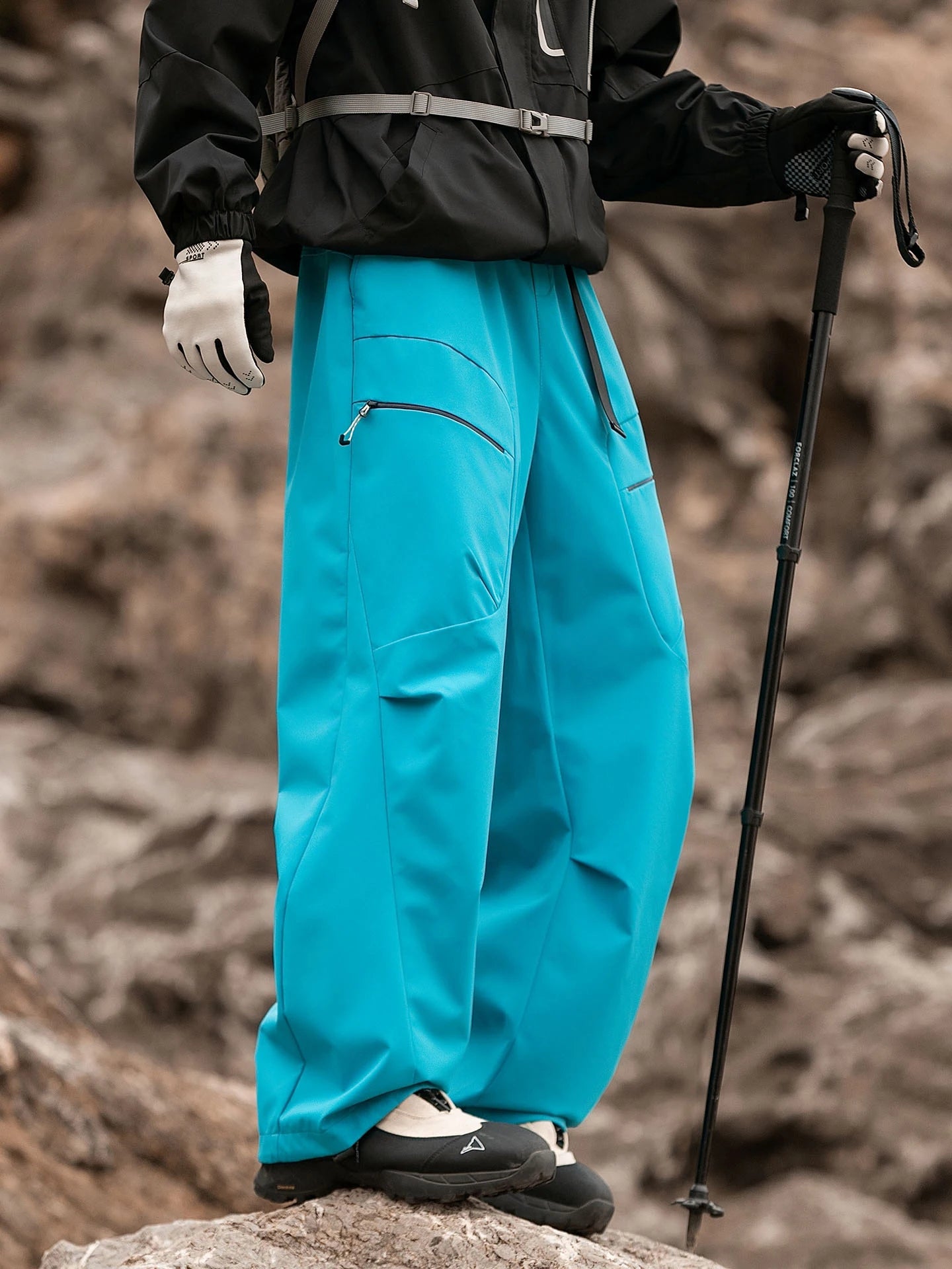 Detachable Inner  Three-in-One down Snow Pants Thick Warm Youth Casual Straight Leg Trousers Unisex Lunar New Year Red