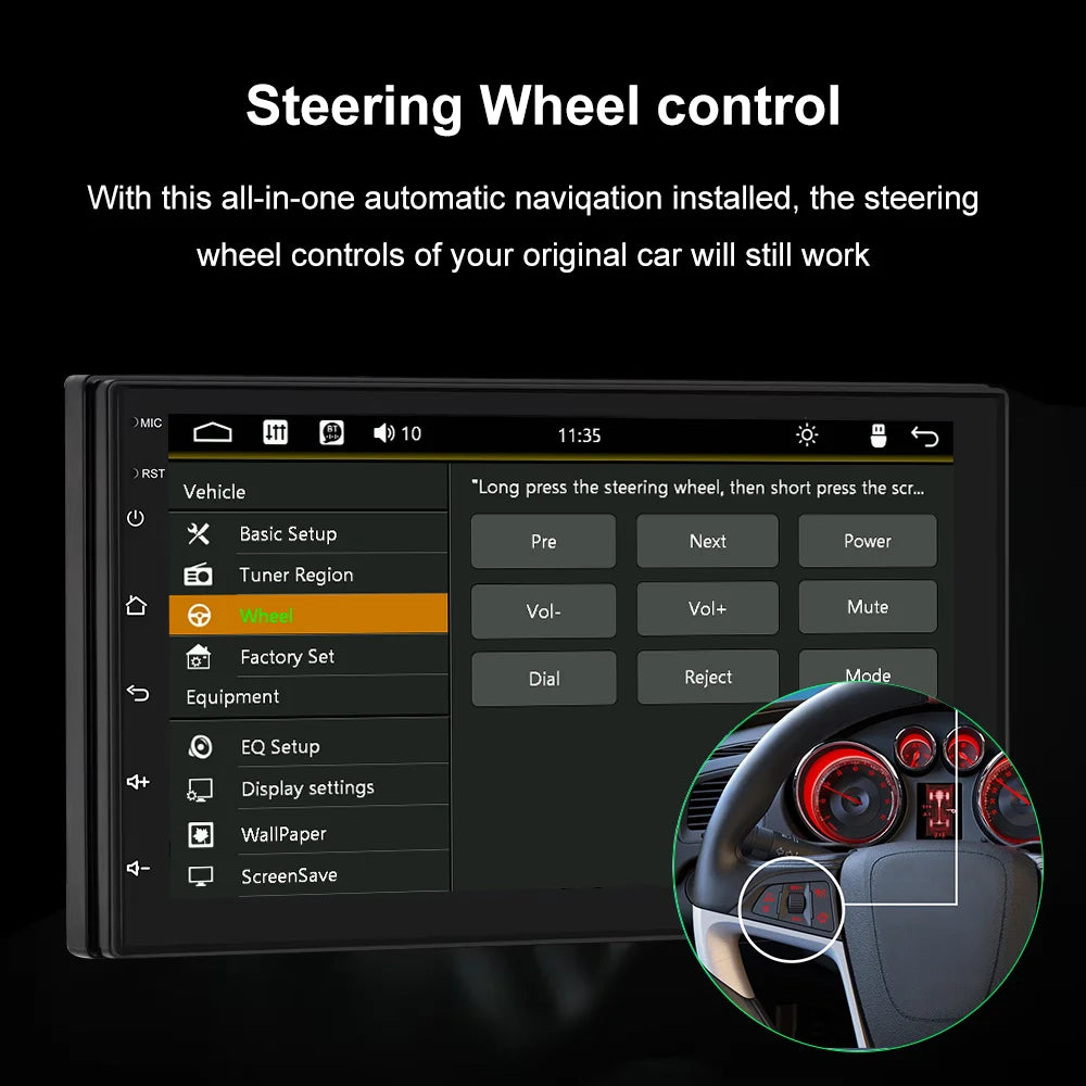 Double 2 Din Car Stereo 7 inch Automotive Multimedia Player Radio Android Auto Carplay Screen Navigation 2Din Wince System