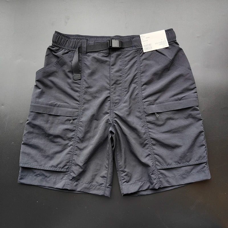 Men's and Women Solid Cargo Shorts with Pockets Casual Belted Sporty Track Shorts Pants