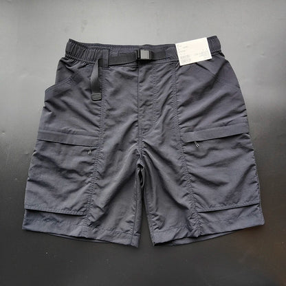 Men's and Women Solid Cargo Shorts with Pockets Casual Belted Sporty Track Shorts Pants