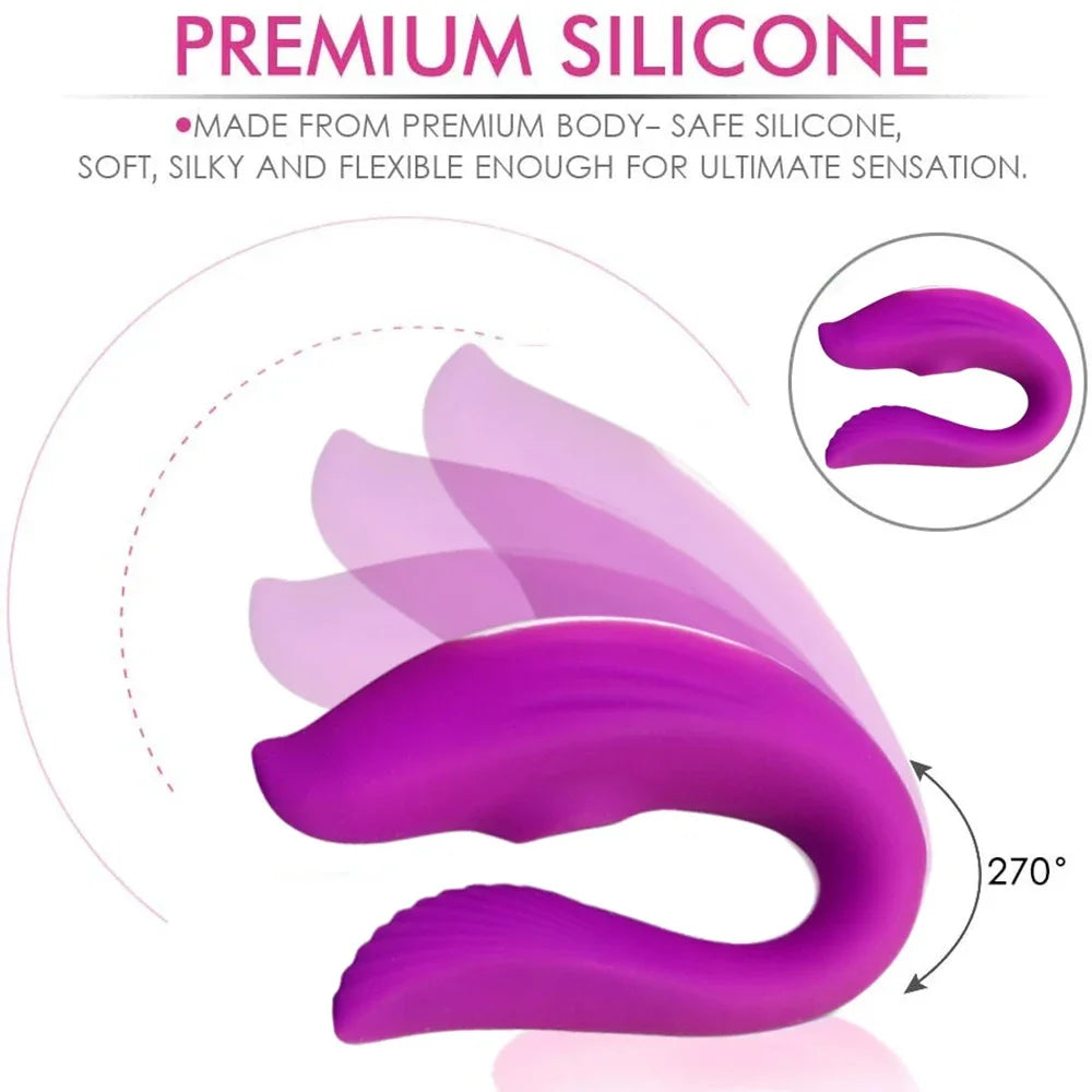 Powerful Sucking Wireless Remote Vibrator Wearable U Shaped Dildo Massager Dual Clit Stimulation Couple Adult Sex Toys for Women