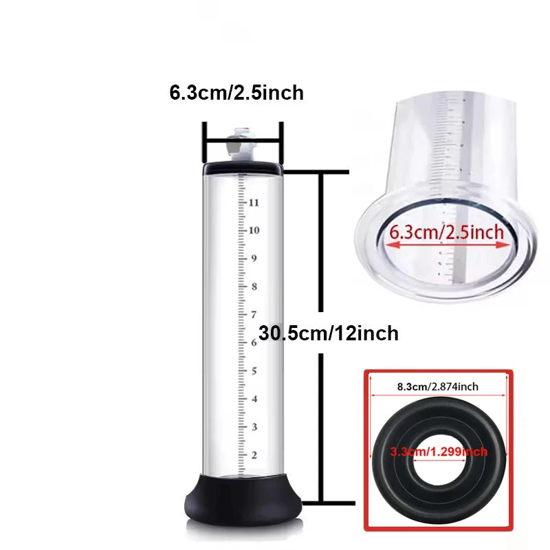 Acrylic Penis Pump Manual Penis Enlarger Sex Toy For Men Vacuum Pump Male Masturbation Penis Extender Trainer Adults Sex Product