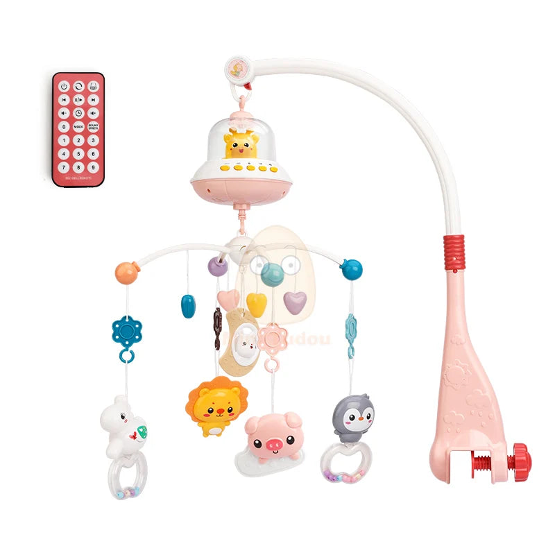 Baby Toy 0 12 Months Crib Mobile Musical Rattle For Newborn Music Box Projector Rotating Holder Bed Bell Infant Gifts