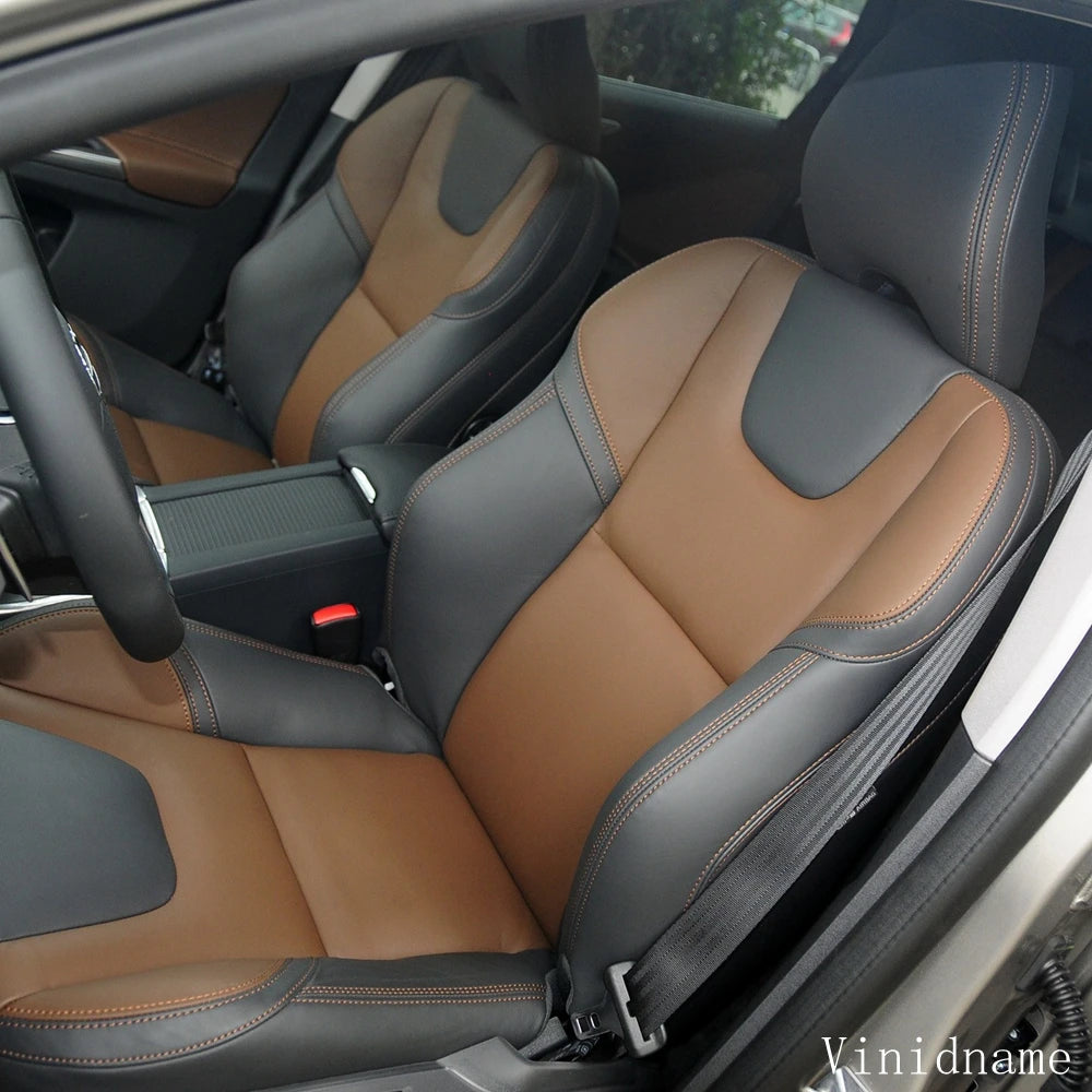 For Volvo XC60 I 2013 2014 2015 2016 2017 Vegan Nappa Leather Custom Car Seat Covers Full Set Interior Protector Accessories
