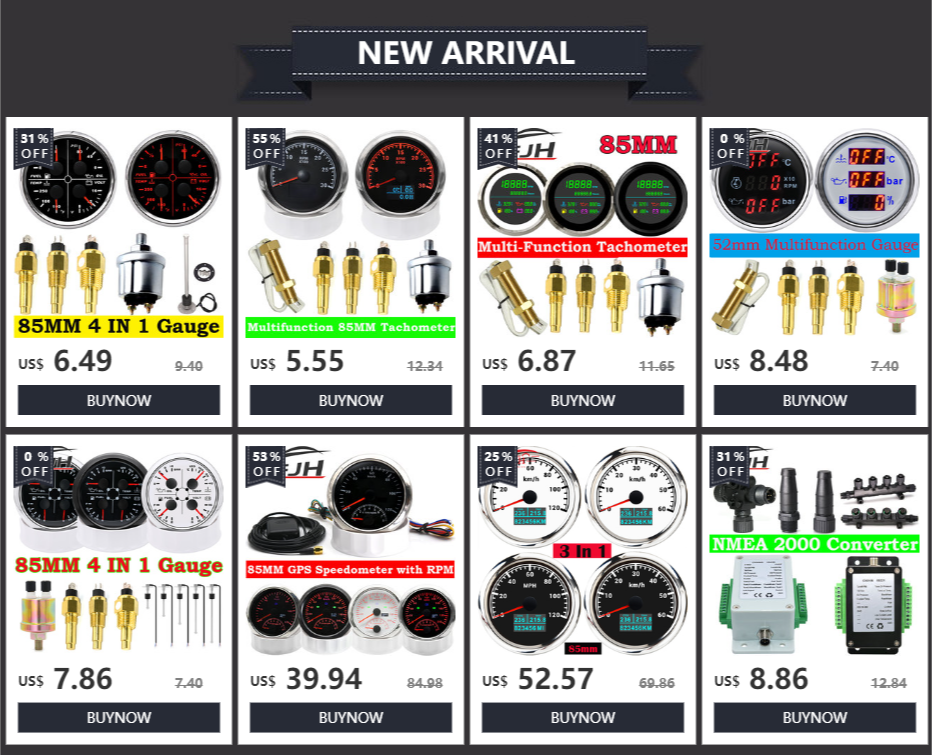 A 85MM GPS Speedometer For Motorcycle Marine Boat 30~200 Kmh Boat Car Truck Speed Gauge Meter With GPS Antenna 7 Color Backlight