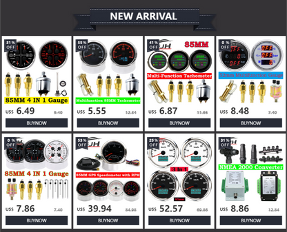 A 85MM GPS Speedometer For Motorcycle Marine Boat 30~200 Kmh Boat Car Truck Speed Gauge Meter With GPS Antenna 7 Color Backlight