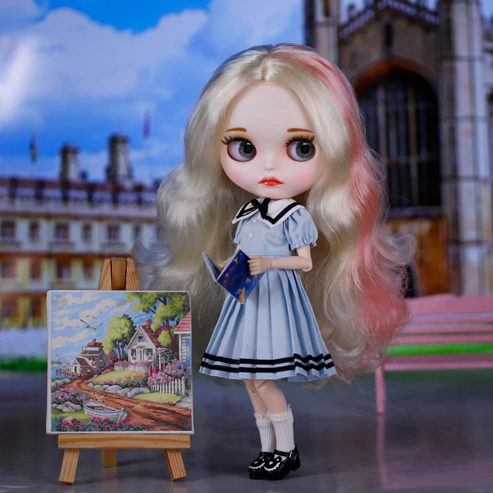 ICY DBS Blyth Doll BJD Jointed Body White Skin Matte Face Cute Set 1/6 30cm Girl Gift Anime SD
