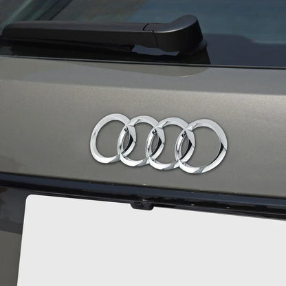 Black Silver ABS 4 Ring Car Hood Bonnet Front Grill Trunk Rear Emblem Logo Badge Sticker For Audi A3 A4 A5 A6 A7 TT Q2 Q3 Q5 Q8