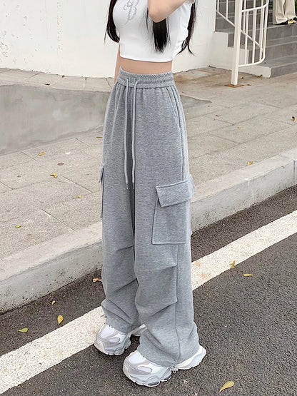 American Drawstring Design Cargo Pants Women Fashion Hip-hop Streetwear Woman Trousers New 2024 Summer All-match Cargo Pants