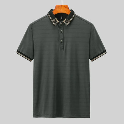 Big Size Men's Ice Silk Polo Shirts Short Sleeve Golf Wear Tee Shirt Male Plus Large 8XL 7XL 130kg Designer Breathable Business