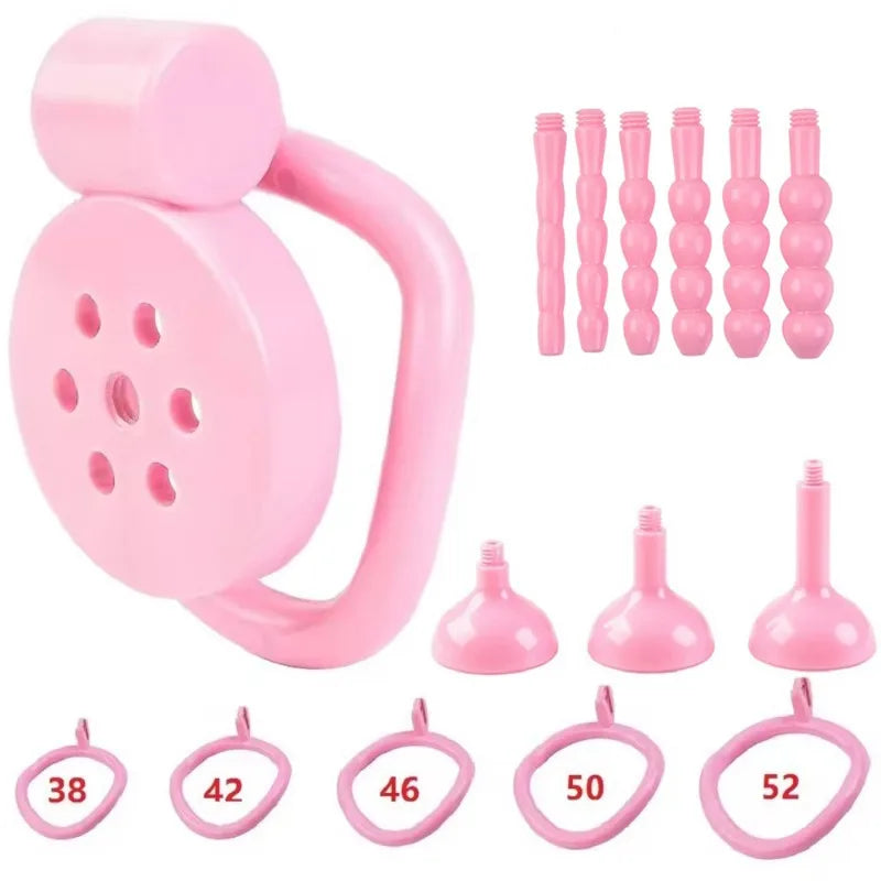 2026 Male Penis Chastity Cage Set Small Chastity Cage 5 Cock Rings With Urethral Sound Plug Penis Bondage Slave Man Sex Toy