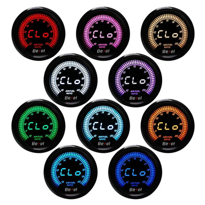 52mm Boost Water temp Oil temp Volt Vacuum Tachometer EGT Air fuel ratio Oil pressure Gauge 10 Color Car Meter