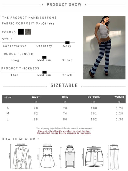 Kliou Stripe Patchwork Long Pants Woman Autumn Trend Crochet Shirring Elastic High Waist Skinny Peach Hip Street Style Bottoms