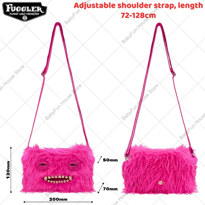 Original Fuggler Funny Ugly Teeth Monster Plush Toys Shoulder Bag Wide Eyed Weirdo Sphynx Cat Sir Belch Peluche Dolls Crossbags