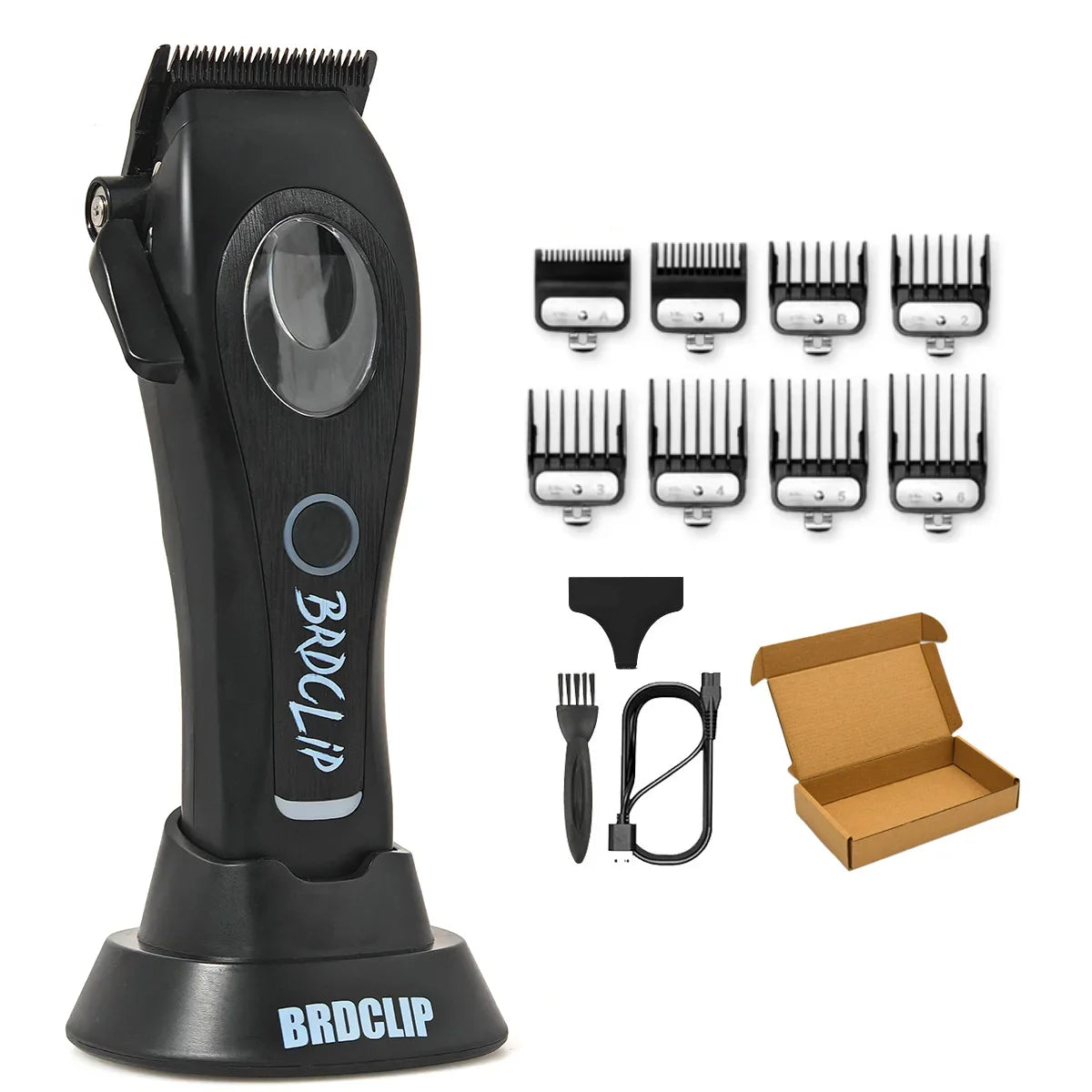 New Professional BRDCLIP M3C 8800RPM High Motor Hair Clipper DLC Blade Barber with Base 4500mAh Hair Cutting Machine Men Trimmer