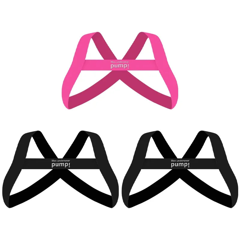 Chest Straps Men's Sexy Elastic Breast Belt Chest Bondage Muscle High Stretch Shoulder Straps Sports Fitness Club Party Costume