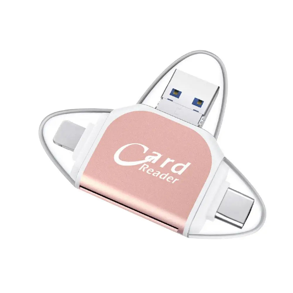Multi-Port 4 In 1 Universal SD TF Card Reader USB Type C Hub Adapter To View Camera Photos For iPhone Pro